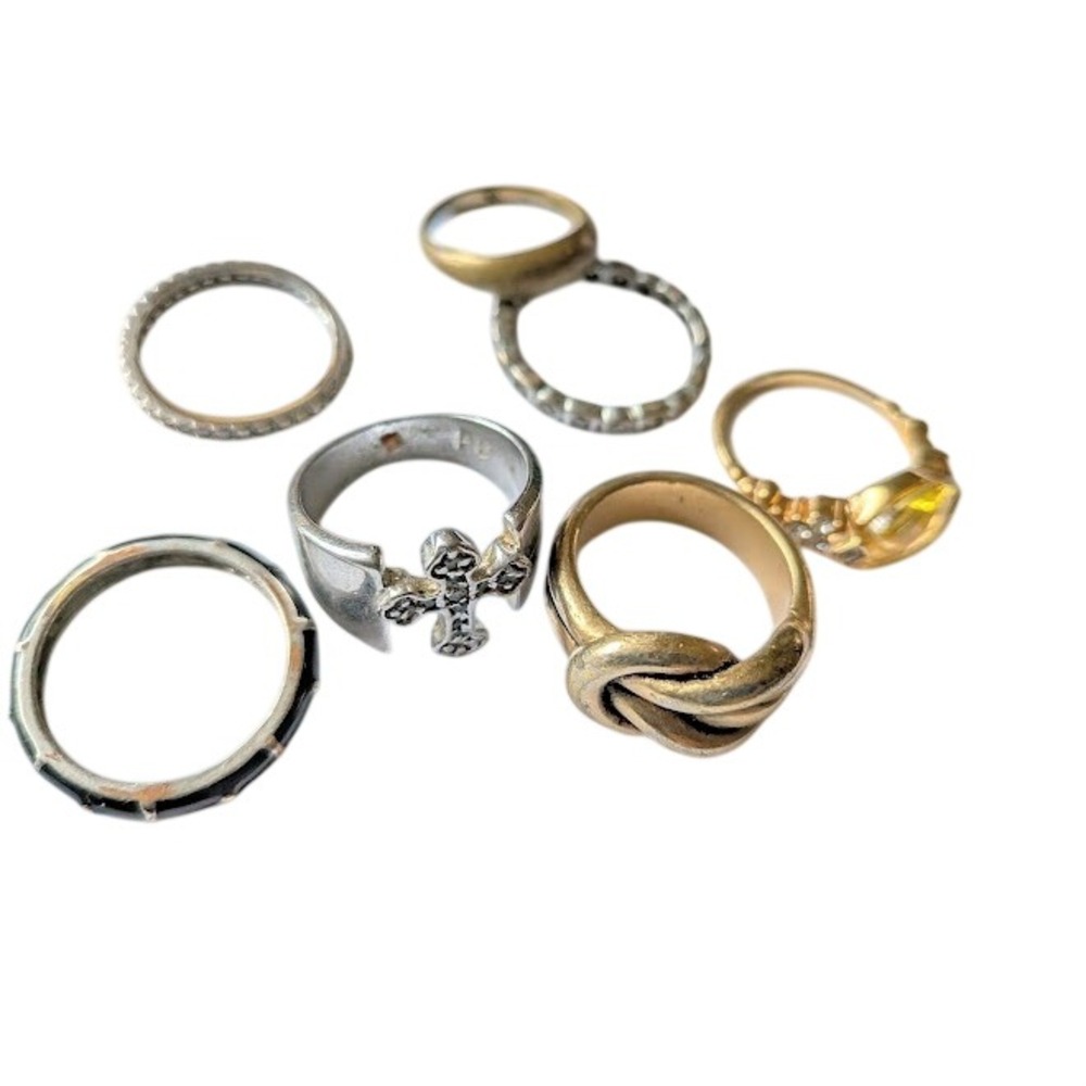 Premier Designs Ring Set Womens Sz 5-8 Gothic Cross Knot Boho Stackable Vintage